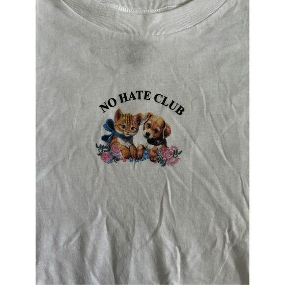 Divided No Hate Club Puppy Kitten Size Small Baby Tee - Picture 5 of 5